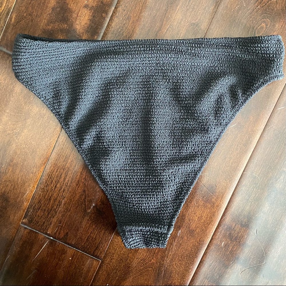 LA Hearts High-Rise Rouched Bikini Bottom